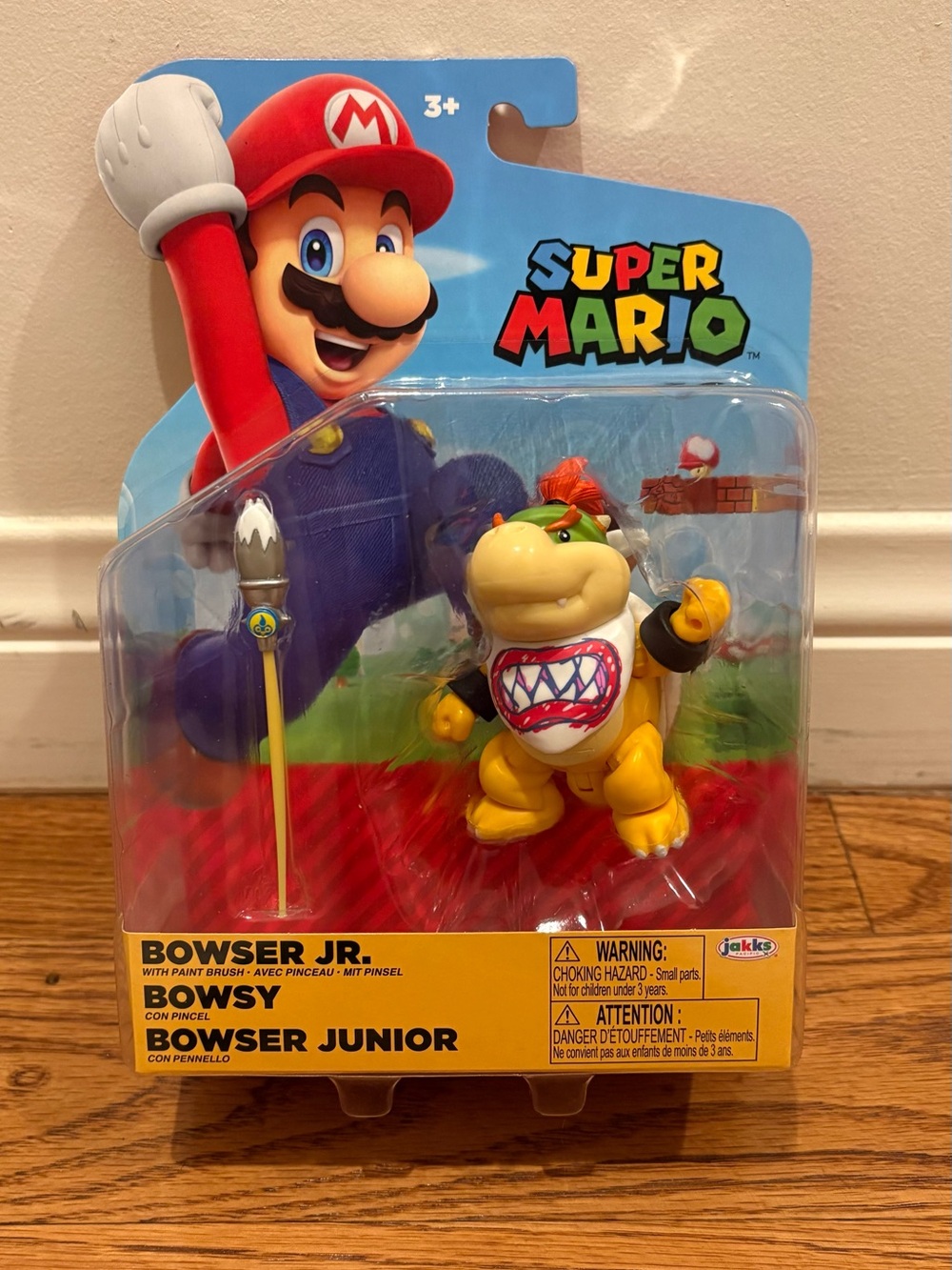 Jakks Pacific Super Mario BOWSER JR. w/ Paint Brush 4” Figure Nintendo Brand New